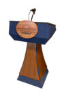STM019-VP-M-EC-B StatesMan VP Mahogany with English Chestnut Stain and Blue Top and Engraved Plaque