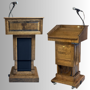 counselor evolution lift sound podium that is height adjustable