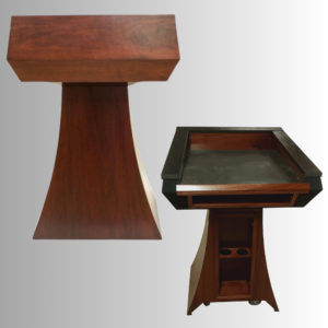 Curved Wood Podium Large Worksurface