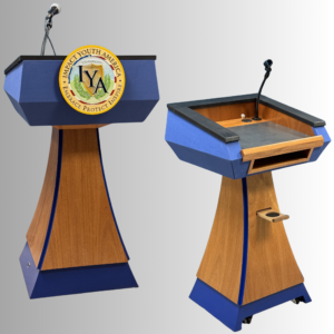 Statesman VP Podium with Blue Trim and Logo Seal