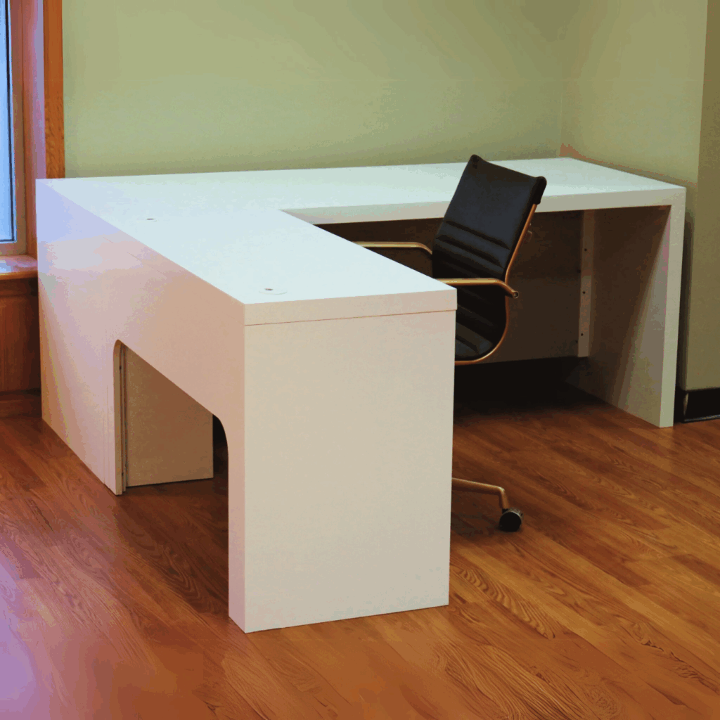 modern l-shaped executive desk