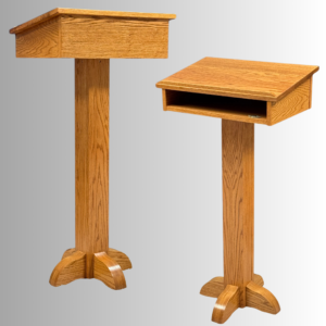 PSS243-O-EA Pedestal Speaking Stand Church Wood Lectern Light Weight