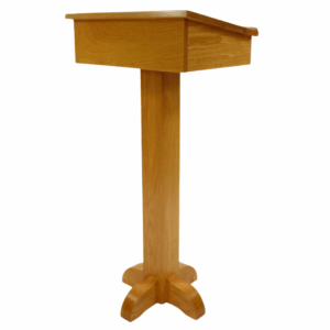 Pedestal Speaker's Stand - Solid Oak Podium