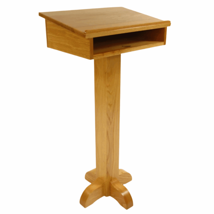 Pedestal Speaker's Stand - Solid Oak Podium - Image 3