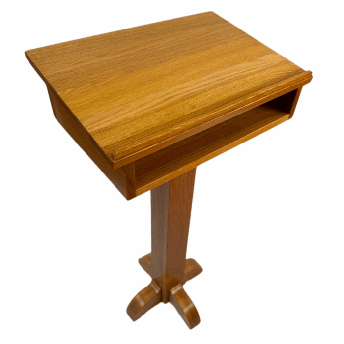 Pedestal Speaker's Stand - Solid Oak Podium - Image 2