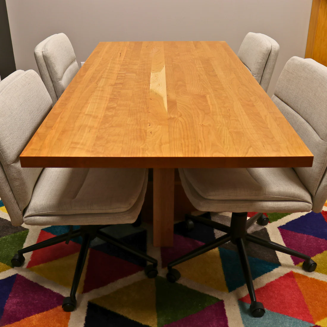 Rectangle Luxury Solid Cherry Wood Top Table - Handcrafted Executive Office Table - Image 3