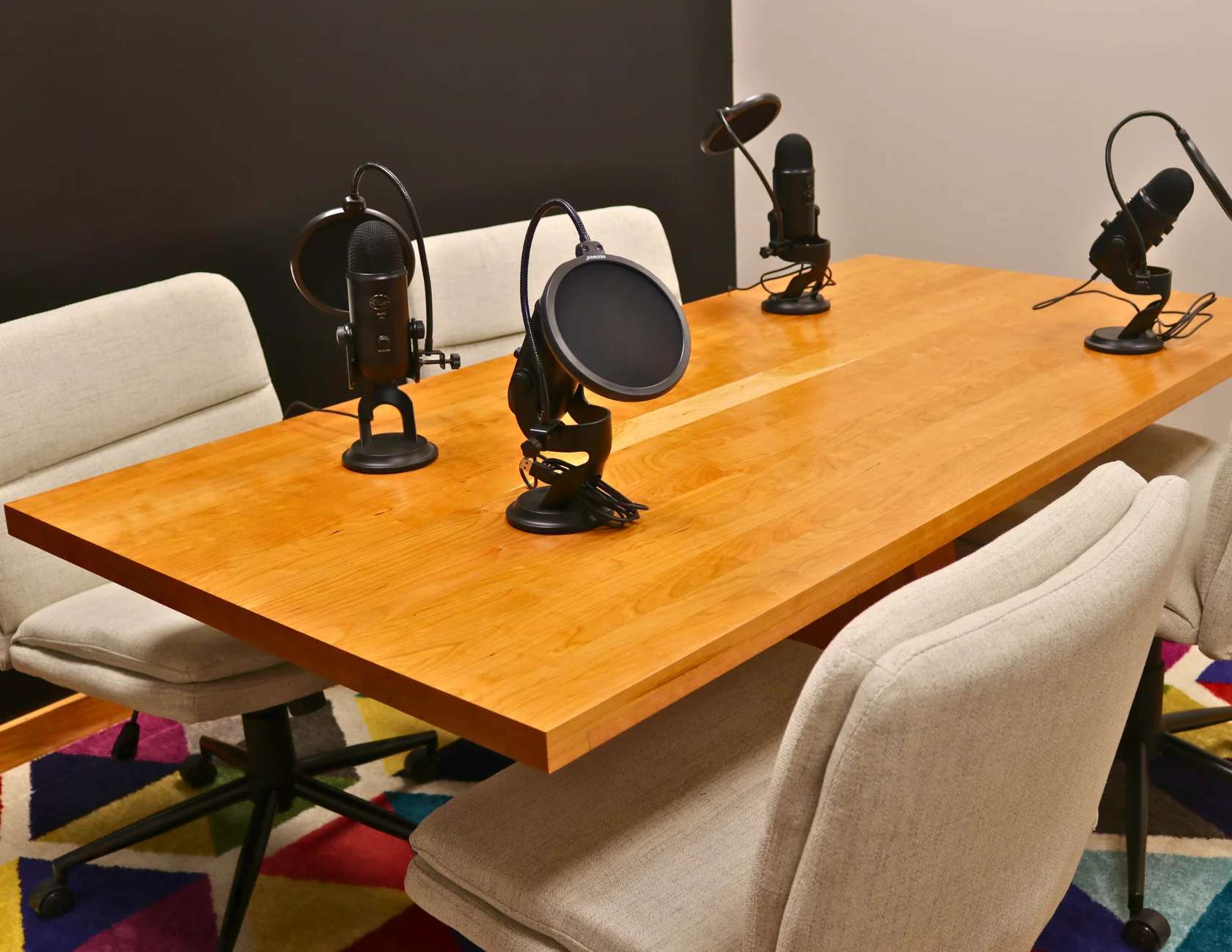 Rectangle Luxury Solid Cherry Wood Top Table - Handcrafted Executive Office Table - Image 2