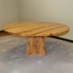 rustic hickory conference table or dining table. 6ft diameter round shape