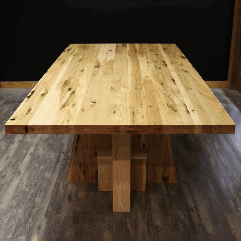 Rectangular rustic hickory conference table