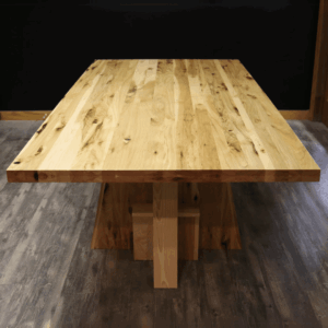 Rectangular rustic hickory conference table