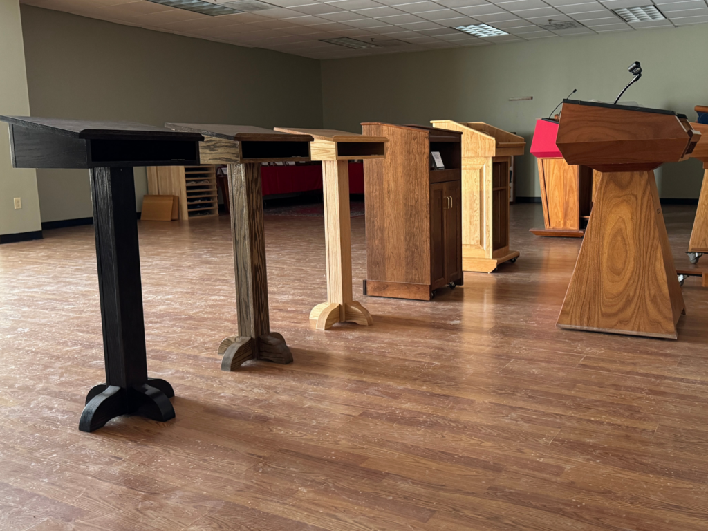 Assorted Wood Podiums Back View