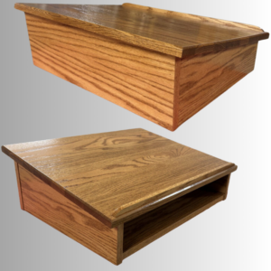 Senator Oak Wood Tabletop Lectern Front and Storage on the back