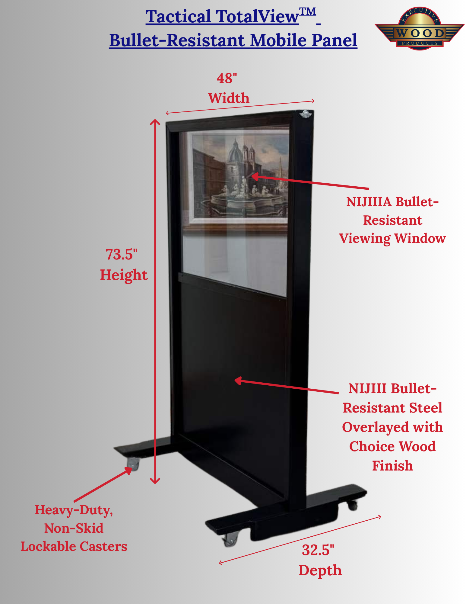 Tactical TotalView - Mobile Ballistic Panel with Viewing Window Spec Sheet